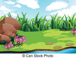 Land   Illustration Of A Plain With Grass