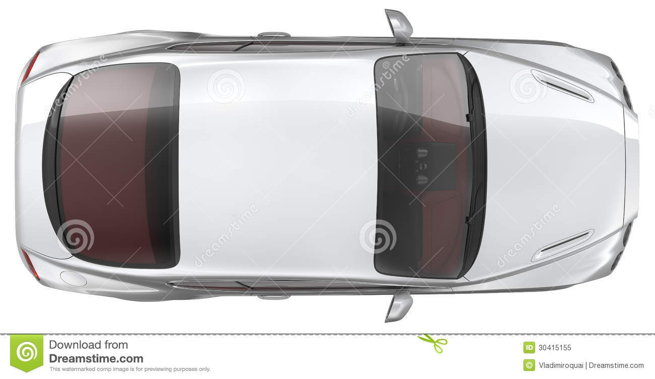 Luxury Sports Coupe Car   Top View Royalty Free Stock Photo   Image