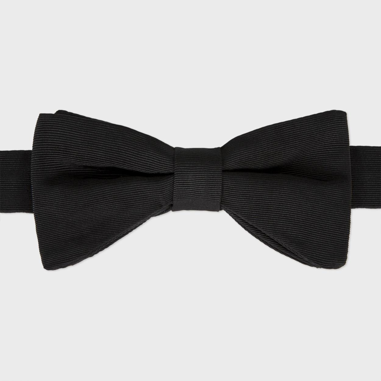 Paul Smith Men S Ties   Black Silk And Cotton Blend Bow Tie