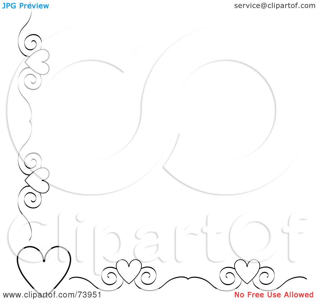 Royalty Free  Rf  Clipart Illustration Of A Black And White Heart And