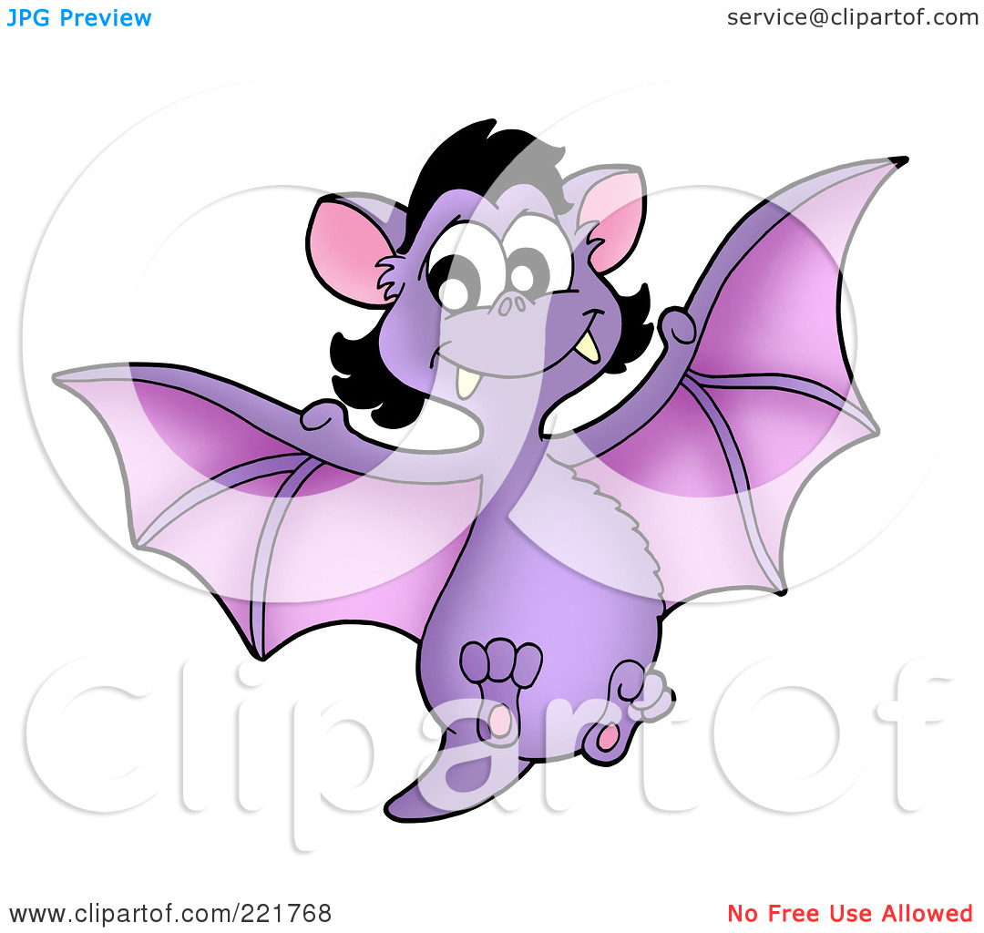 Royalty Free  Rf  Clipart Illustration Of A Purple Female Vampire Bat