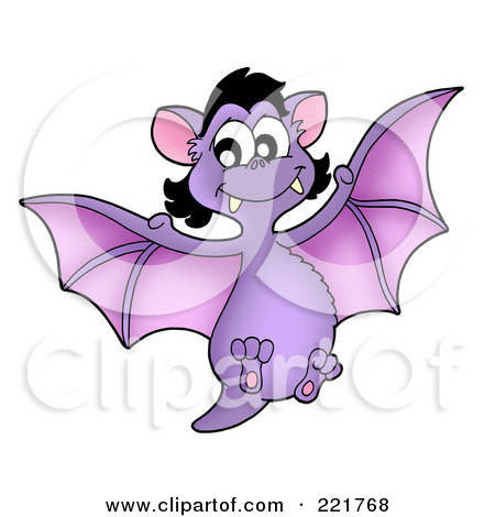 Royalty Free  Rf  Clipart Illustration Of A Purple Female Vampire Bat