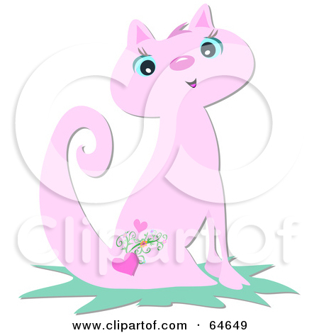 Royalty Free  Rf  Illustrations   Clipart Of Pink Cats  1