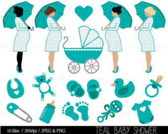 Shower Clipart Teal Baby Shower Clip Art Baby Boy Pregnant Clipart