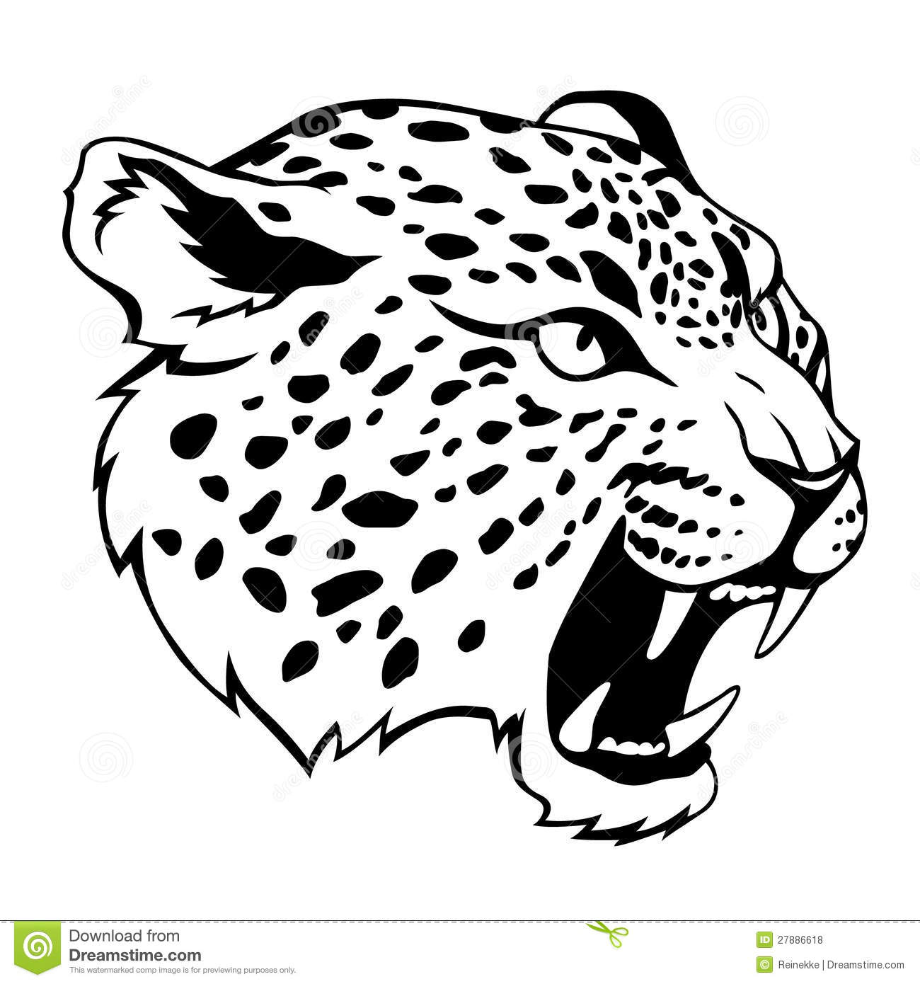 Stylized Jaguar Head Black Illustration