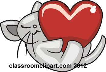 Valentines Day   Cat With Heart 110   Classroom Clipart