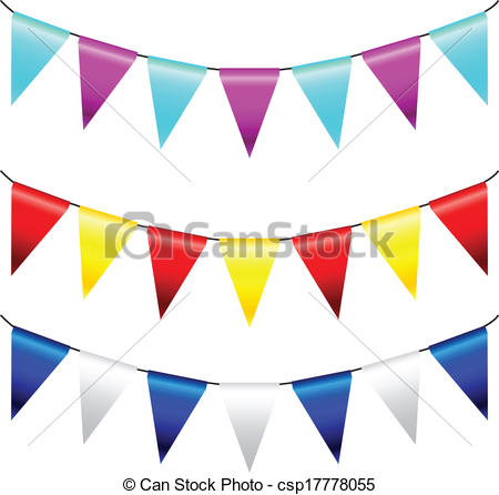Vector   Multi Colored Triangular Flags   Vector   Stock Illustration