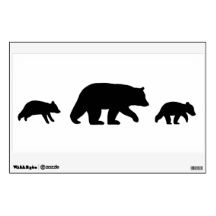 Bear Cub Silhouette   Black Bear Wall Decals Black Bear Wall Stickers    