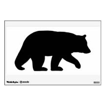 Bear Cub Silhouette   Black Bear Wall Decals Black Bear Wall Stickers