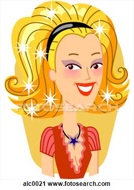 Clipart Of A Blonde Woman With A Big Hair Do Alc0021   Search Clip Art    
