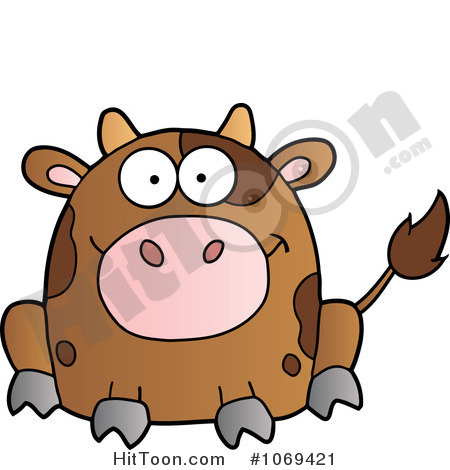 Cow Clipart  1069421  Sitting Brown Cow By Hit Toon