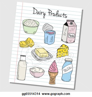 Dairy Products Doodles   Lined Paper