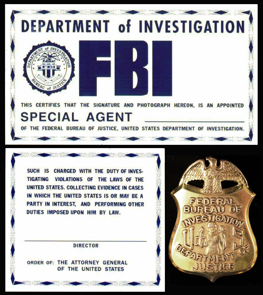 Fbi Badge F B I  Id From The X Files