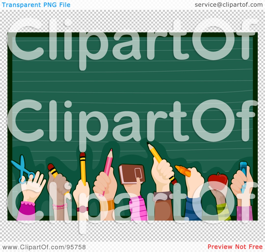 Free  Rf  Clipart Illustration Of Raised Student S Hands Holding