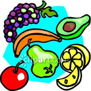 Fruit Food Group Clipart Red Apple And Assorted Fruit