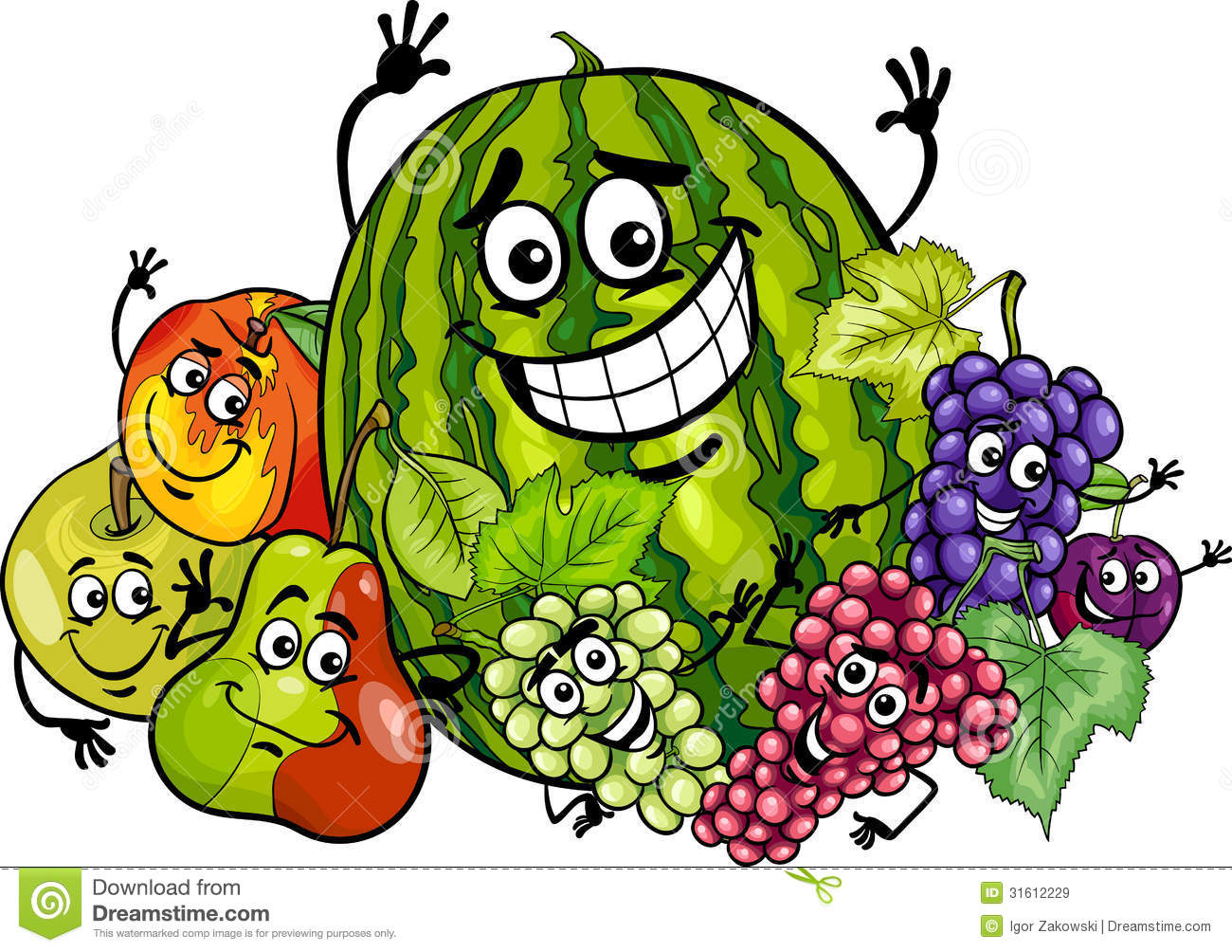 Fruits Group Cartoon Illustration Royalty Free Stock Images   Image
