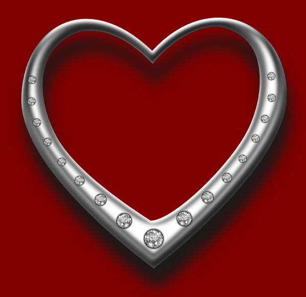 Heart With Diamonds Clip Art At Clker Com   Vector Clip Art Online