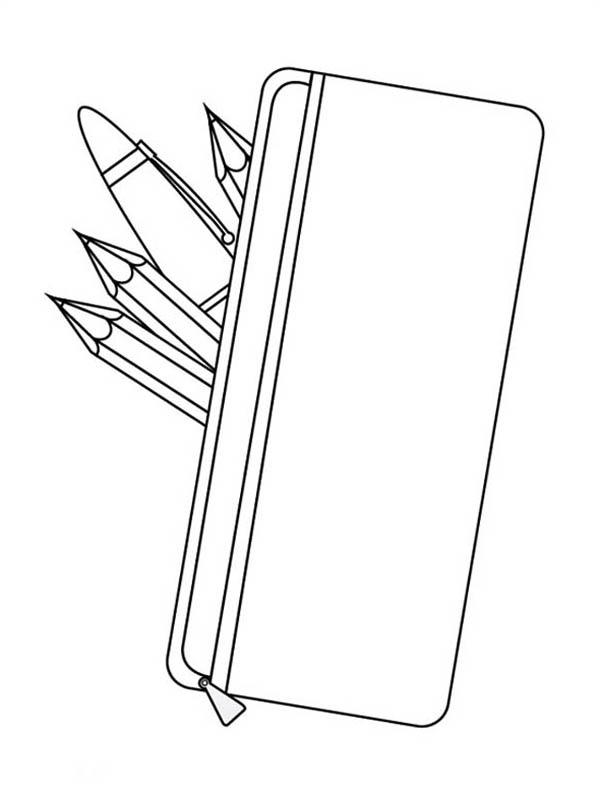 Pencils   Organise All Your Pencil In A Pencil Box Coloring Page