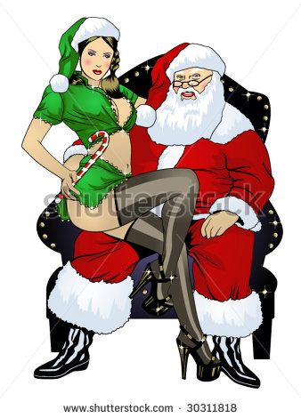 Pinup Sitting On Santa S Lap For More Pinups See My Port 30311818 Jpg