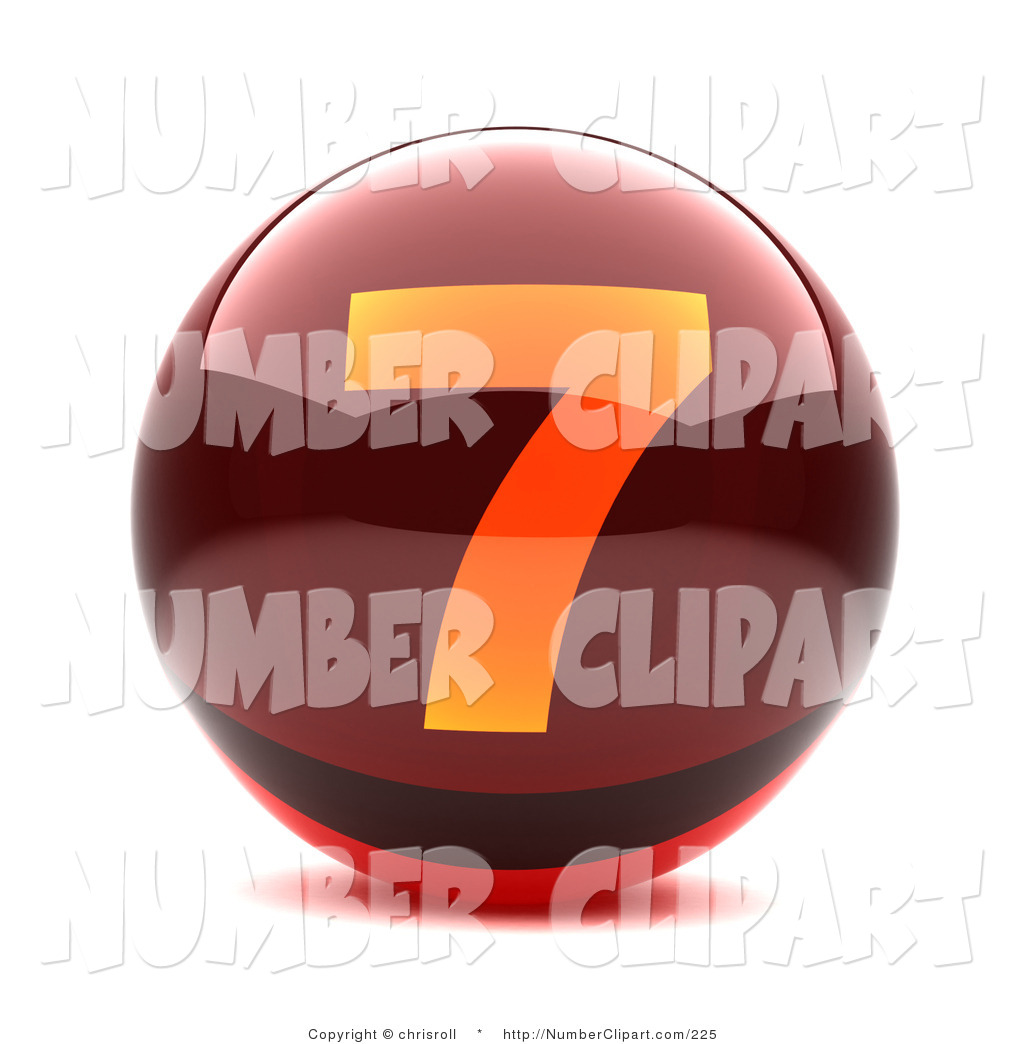 Preview  Clip Art Of A Round Red 3d Numbered Button  Seven On