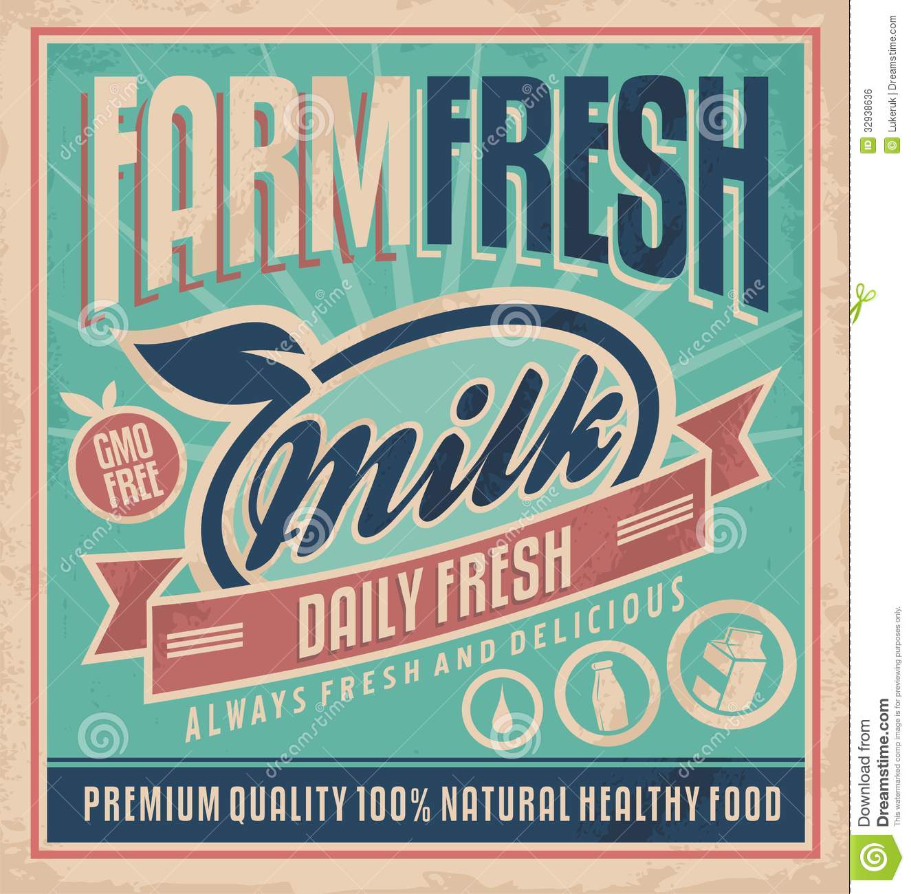 Retro Farm Fresh Milk Concept Retro Farm Fresh Milk Concept Royalty