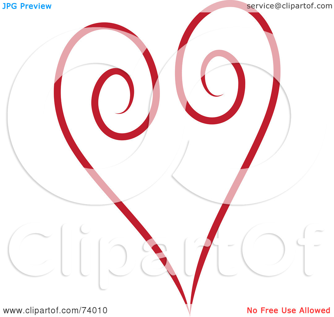 Rf  Clipart Illustration Of A Red Swirl Heart Design By Pams Clipart