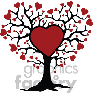 Royalty Free Tree Of Life And Love Red Hearts Clipart Image Picture    