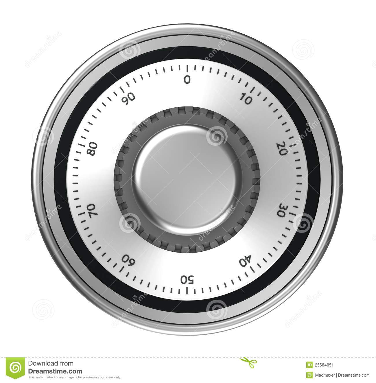 Safe Dial With Code On A White Background