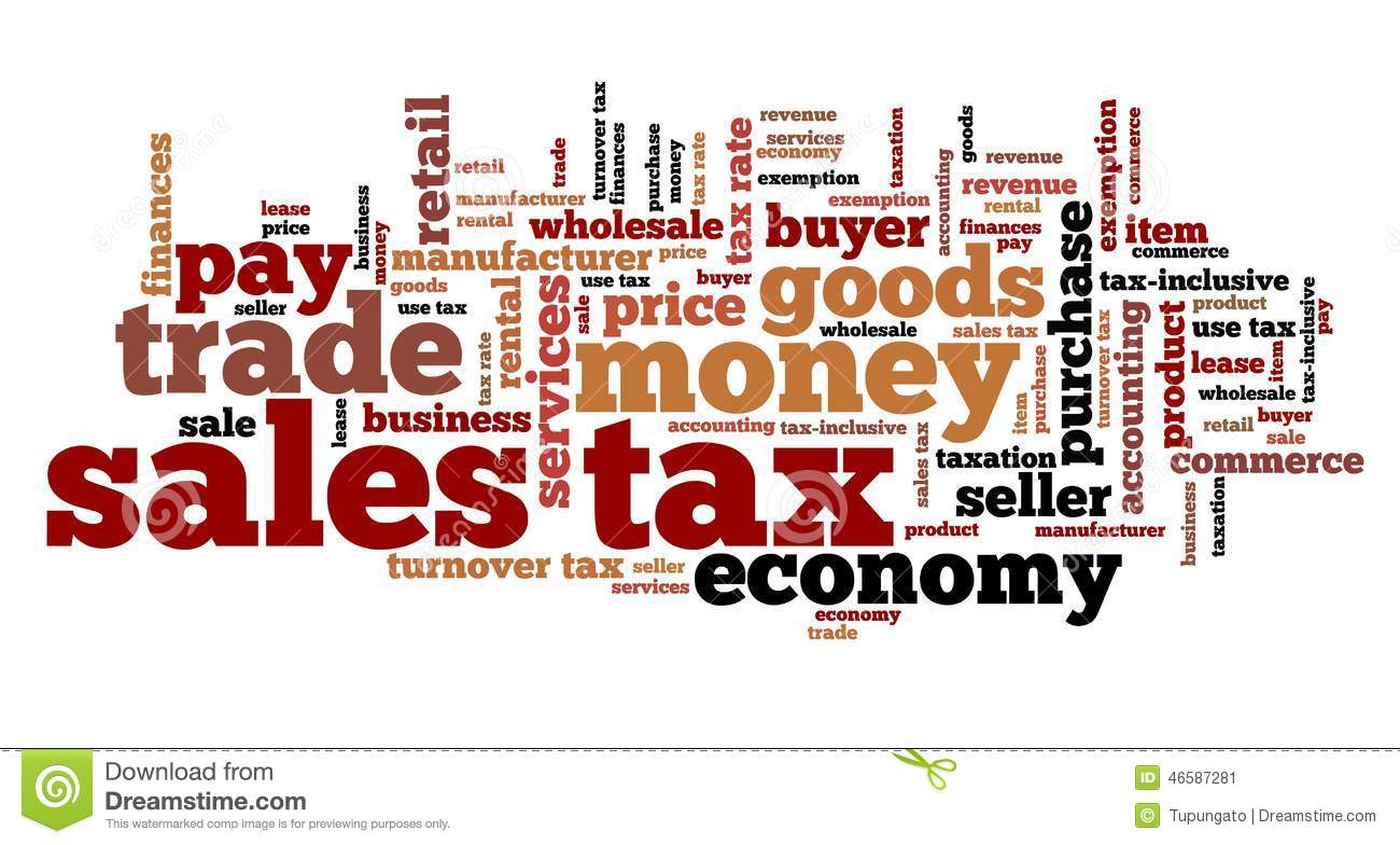 Sales Tax   Finance Issues And Concepts Tag Cloud Illustration  Word