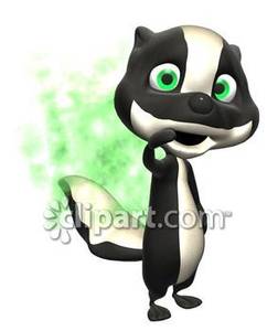 Stinky Cartoon Skunk   Royalty Free Clipart Picture
