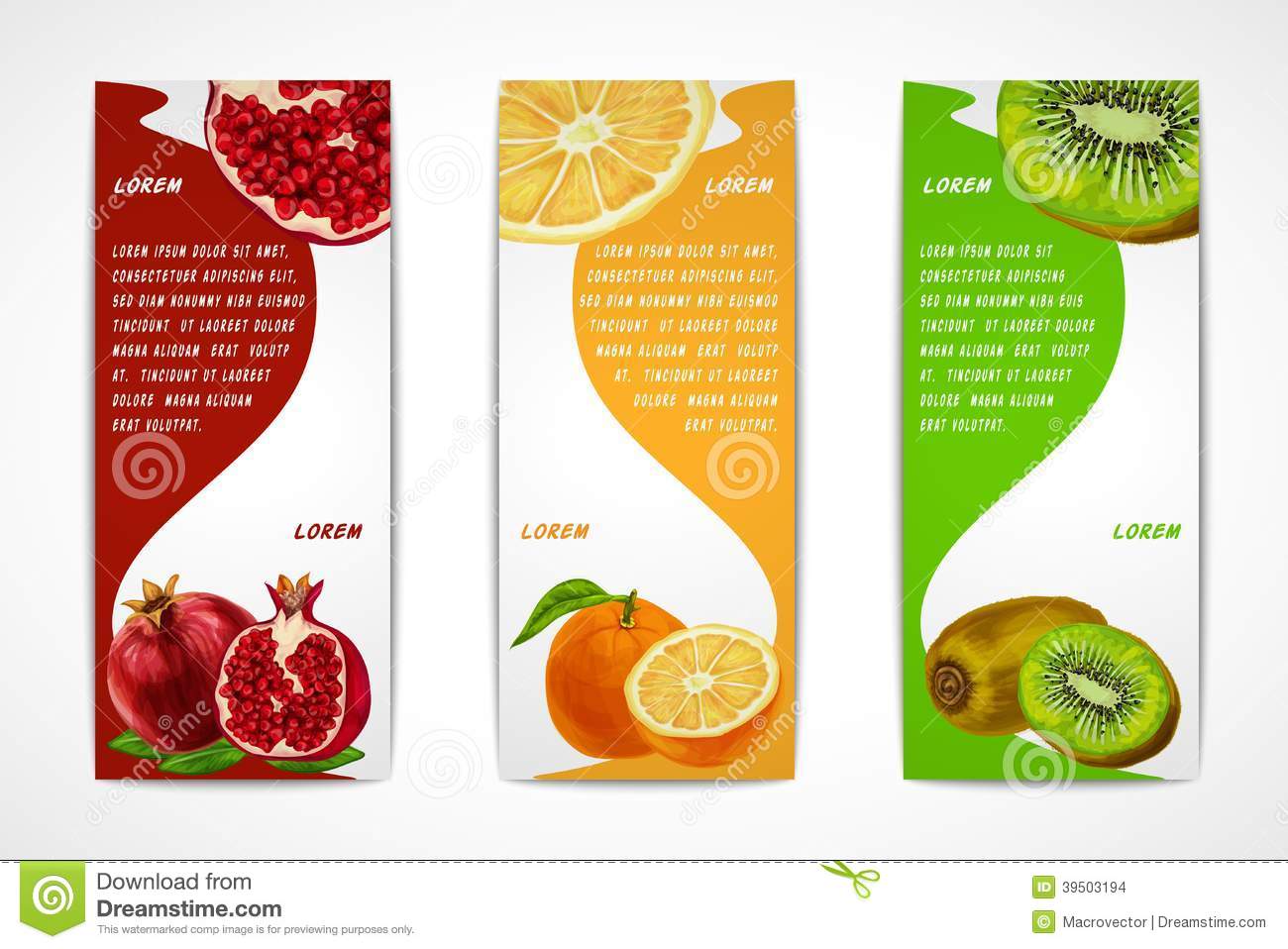 Stock Images  Tropical Fruits Vertical Banner Set  Image  39503194
