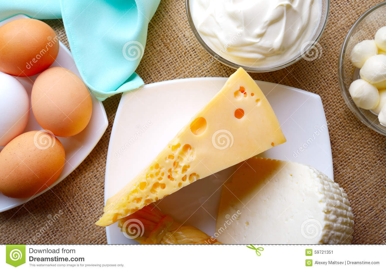 Stock Photo  Fresh Dairy Products For Gourmets