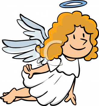This Cute Little Christmas Angel Flying With A Halo Clip Art Image