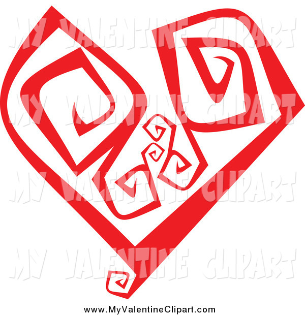 Valentine Clipart Of A Red Swirl Heart Design By Seamartini Graphics    