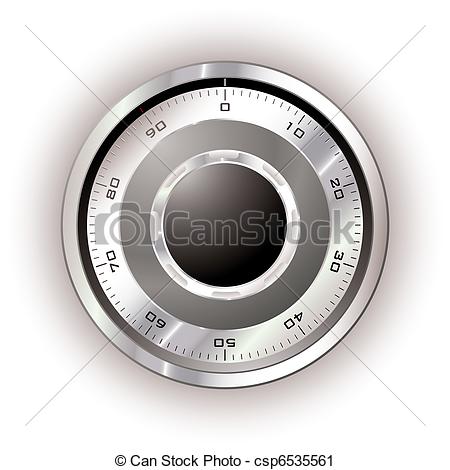 Vector Clip Art Of Safe Dial White   Silver Safe Dial With White