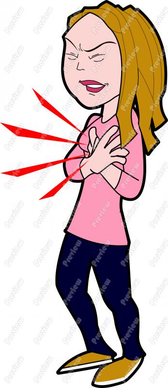 Woman Having Heart Attack Character Clip Art   Royalty Free Clipart