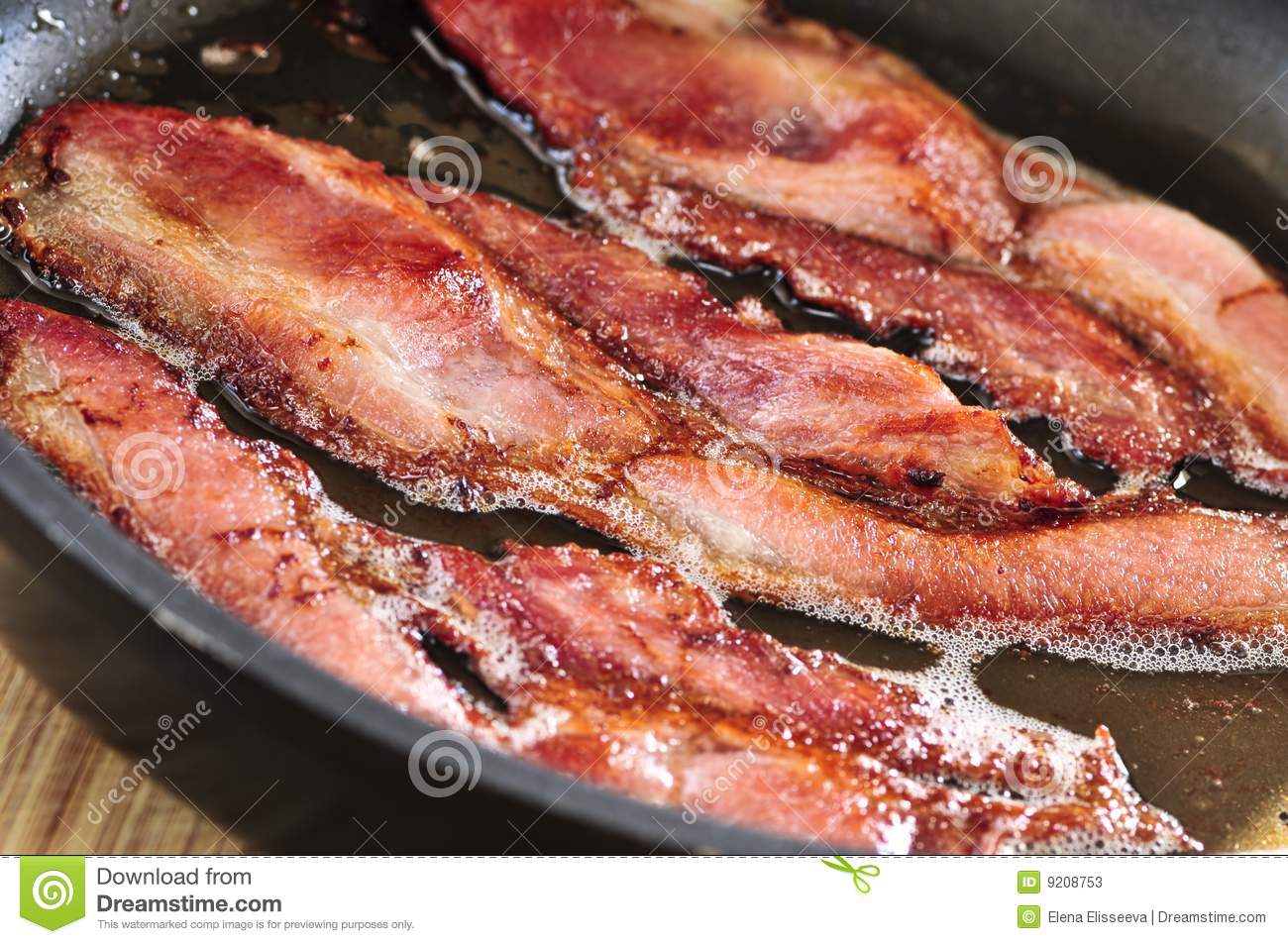 Bacon Frying In A Pan Stock Photos   Image  9208753