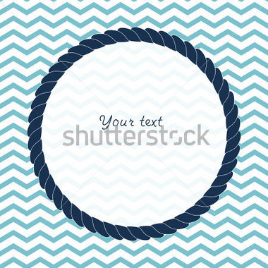 Blue Rope Frame Background For Your Text Or Photo On Chevron Vector