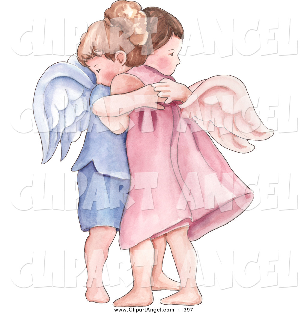 Boy And Girl Angel Hugging Angel Clip Art Gina Jane