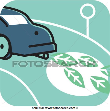   Car Emitting Green Leaf Fumes  Fotosearch   Search Clipart    
