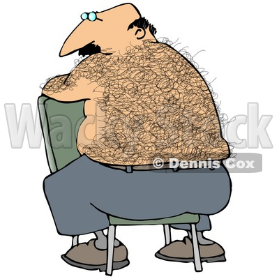 Clipart Illustration Of A Bald Middle Aged Caucasian Man With A Hairy