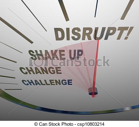 Clipart Of Disrupt Speedometer New Idea Paradigm Shift   A Speedometer