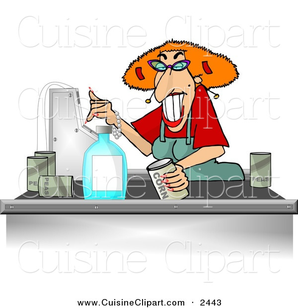 Cuisine Clipart Of A Grocery Store Checkout Clerk Female Ringing Up