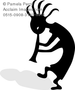     Diety Kokopelli Playing His Flute Royalty Free Clip Art Picture