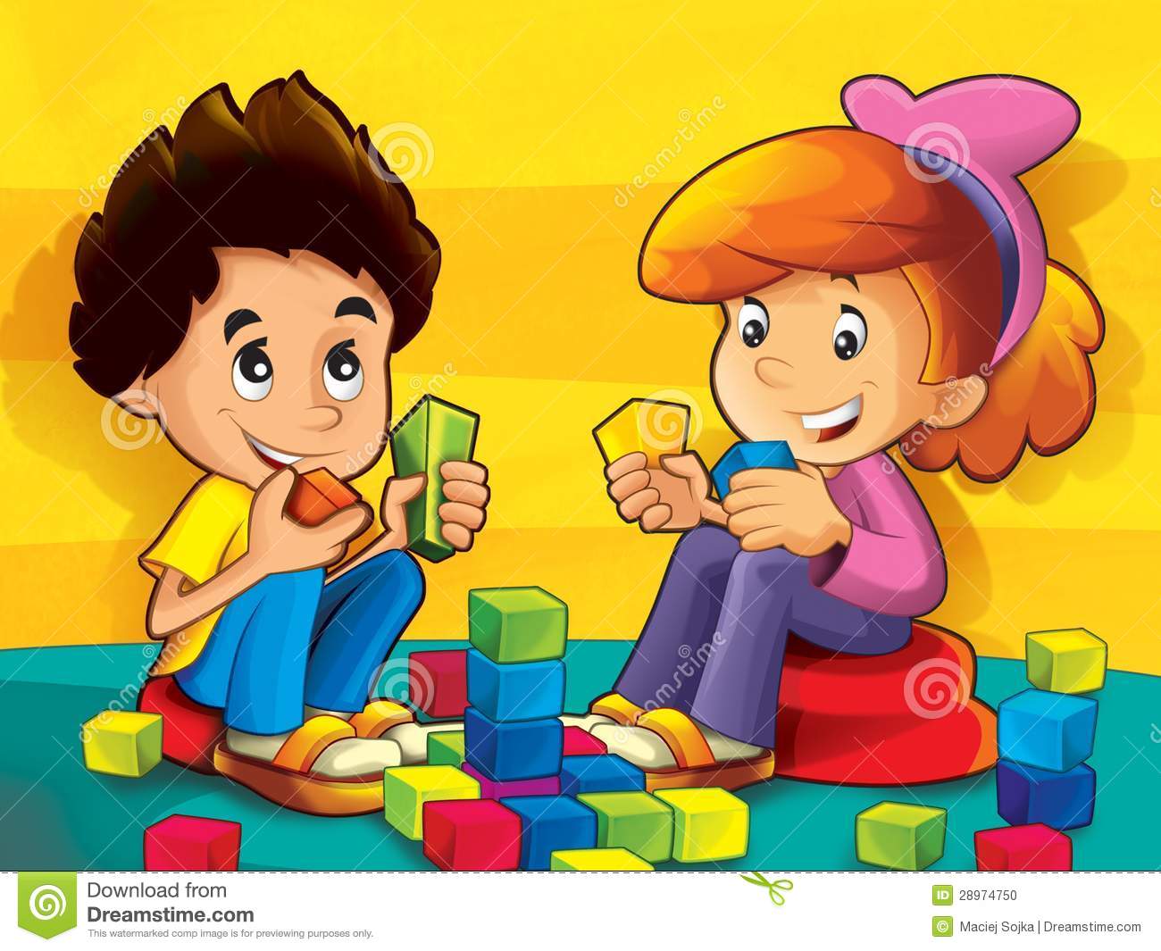 Displaying 17  Images For   Children Playing Blocks Clipart