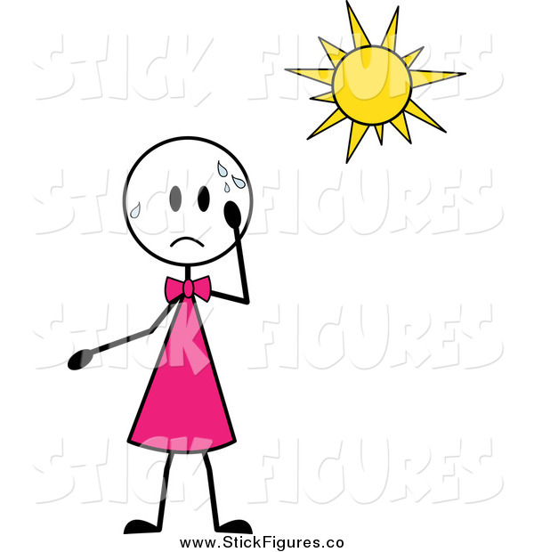 Of A Stick Girl Sweating In The Summer Heat By Pams Clipart    641