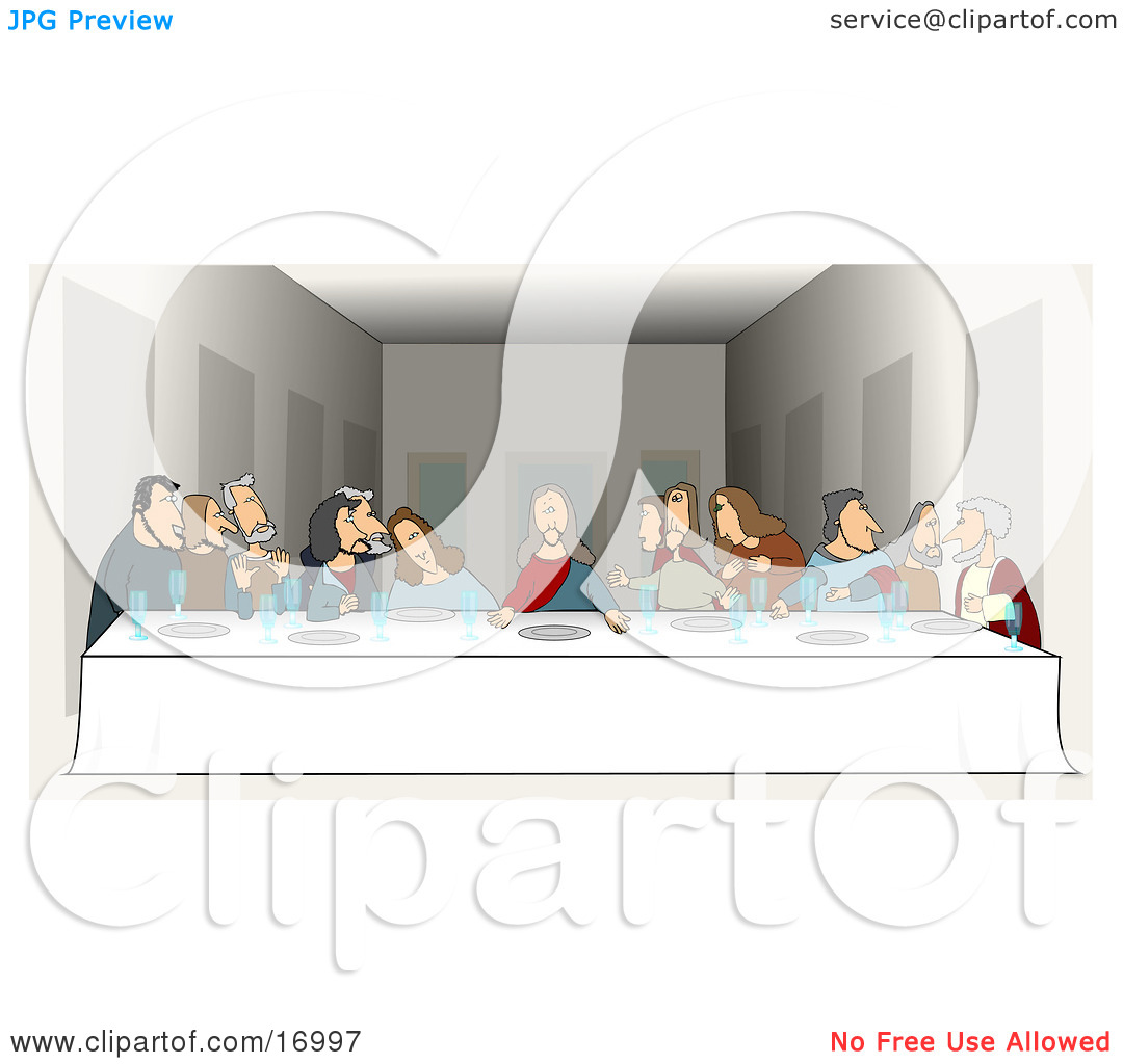 People Clipart Picture Of A Parody Of The Last Supper By Leonardo Da