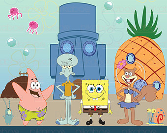 Popular Items For Spongebob Clipart On Etsy