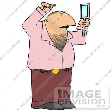 Royalty Free People Clipart Picture Of A Man With A Hairy Chest Using