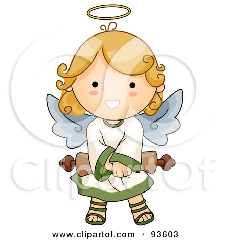 Royalty Free  Rf  Clipart Illustration Of A Cute Angel Girl Holding A